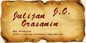 Julijan Orašanin vizit kartica